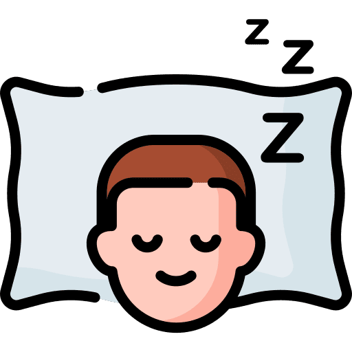 A cartoon of a man sleeping on his pillow.