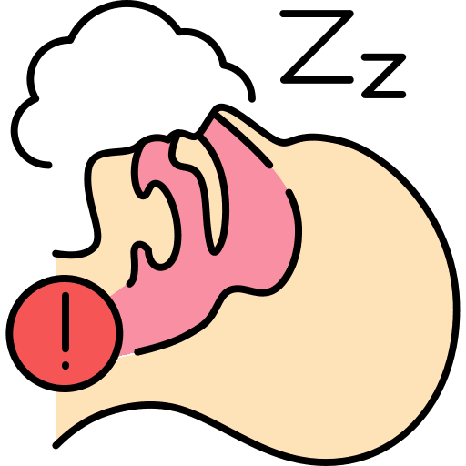 A cartoon of a pig sleeping with its head on the ground.